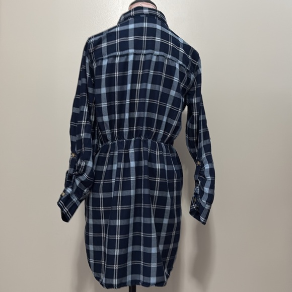 Abercrombie & Fitch blue flannel knot front dress in size large - Picture 4 of 8